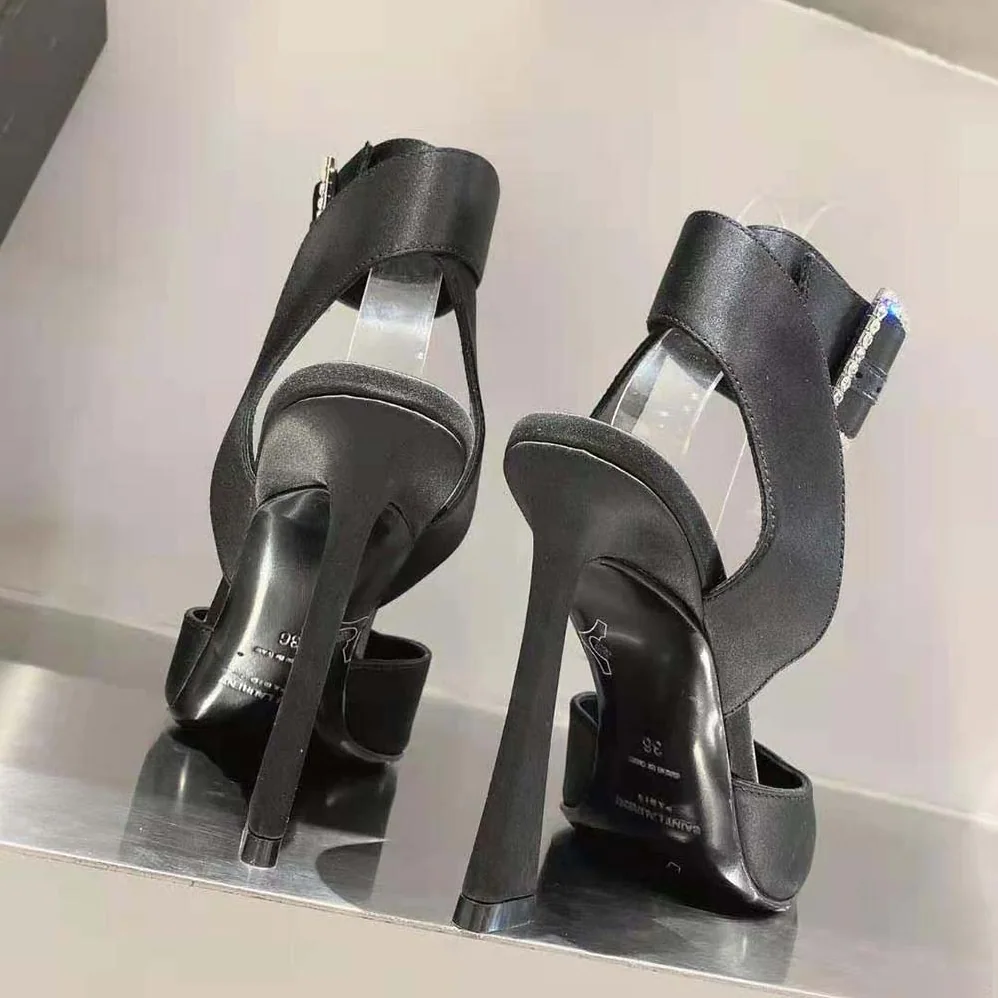 Saint Laurent YSL Fanny Slingback Pumps in Crepe Satin for Women Saint Laurent YSL Fanny Slingback Pumps in Crepe Satin for Women