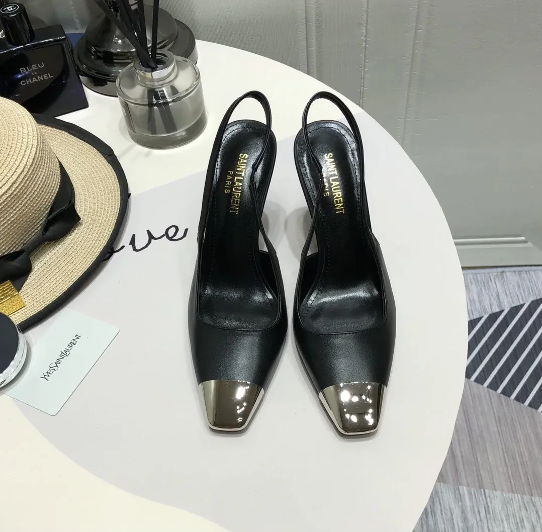 Saint Laurent Blade Slingback Pumps Black YSL