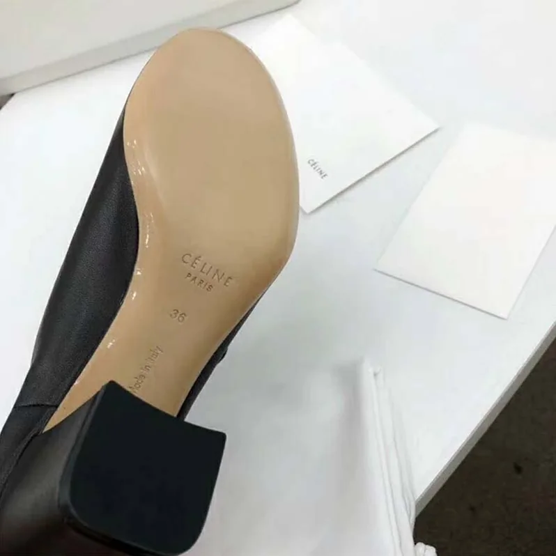 Celine Shoes Soft Dance Lace-up Loafer in Nappa Lambskin 80mm Heel for Women in Black Celine Shoes Soft Dance Lace-up Loafer in Nappa Lambskin 80mm Heel for Women in Black