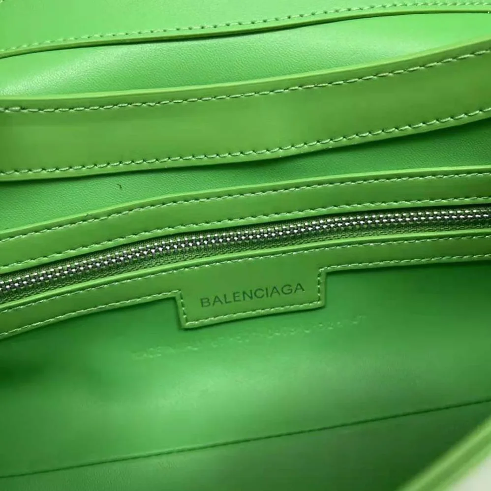 Balenciaga Lindsay Small Shoulder Bag With Strap in Bright Green Shiny Smooth Calfskin for Women Balenciaga Lindsay Small Shoulder Bag With Strap in Bright Green Shiny Smooth Calfskin for Women