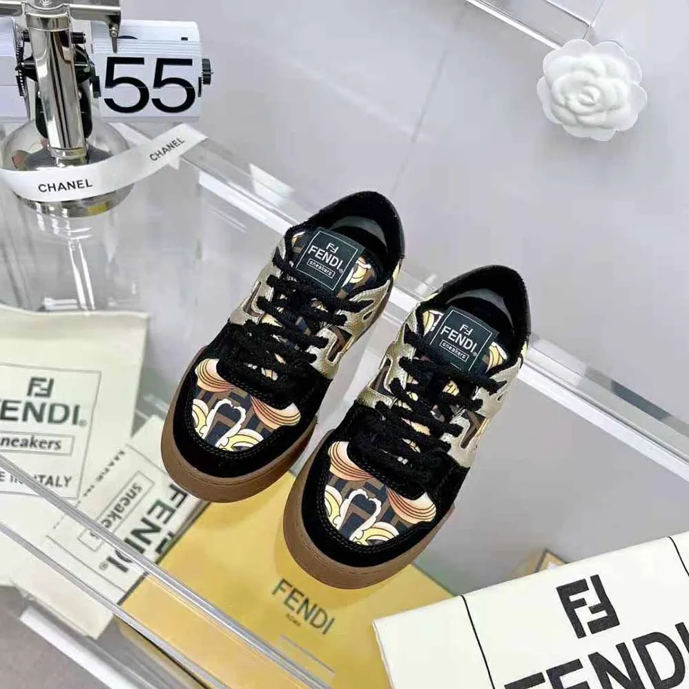 Fendi Match Fendace Black Suede Low for Unisex in Tops