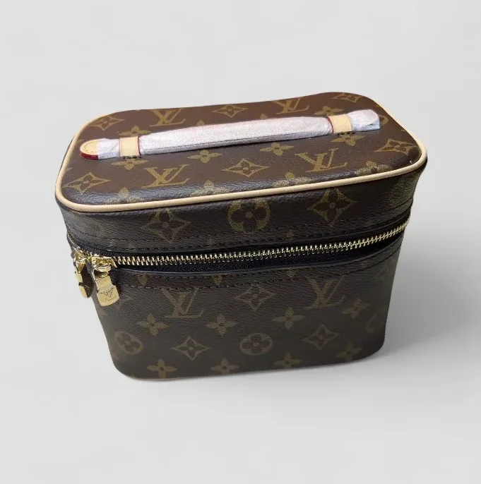 Louis Vuitton Nice Mini Vanity Case in Brown Monogram Gold Hardware Louis Vuitton Nice Mini Vanity Case in Brown Monogram Gold Hardware