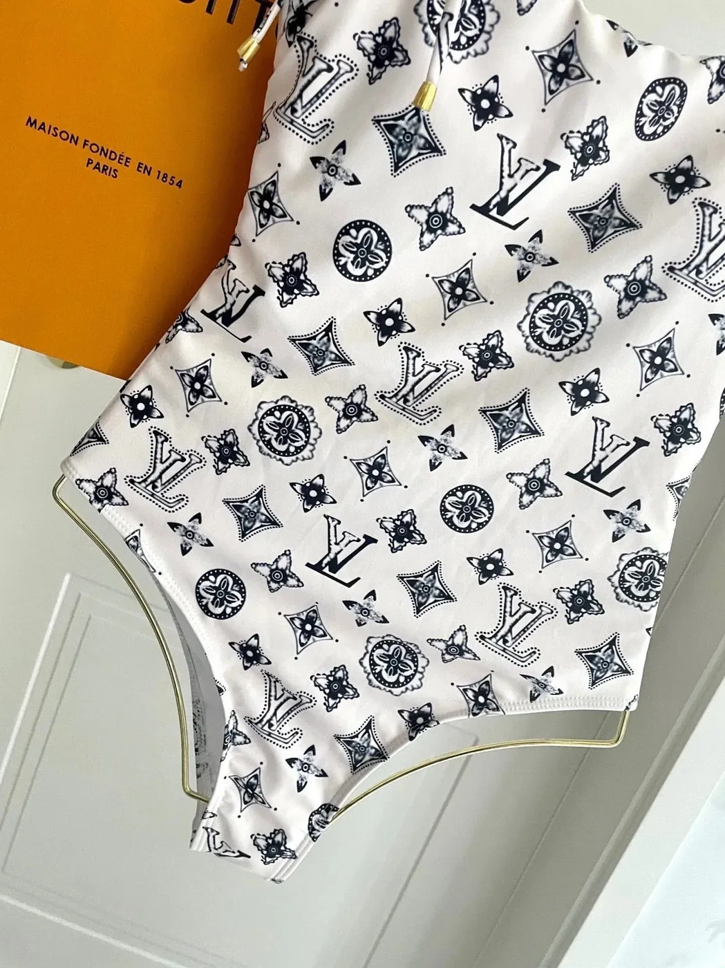 Louis Vuitton Tile Monogram One in Piece Swimsuit White