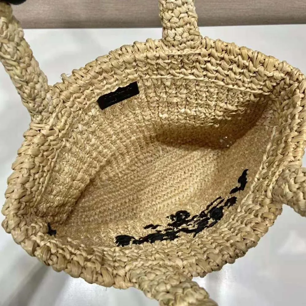 Prada Small Raffia Tote Bag for Women in Natural
