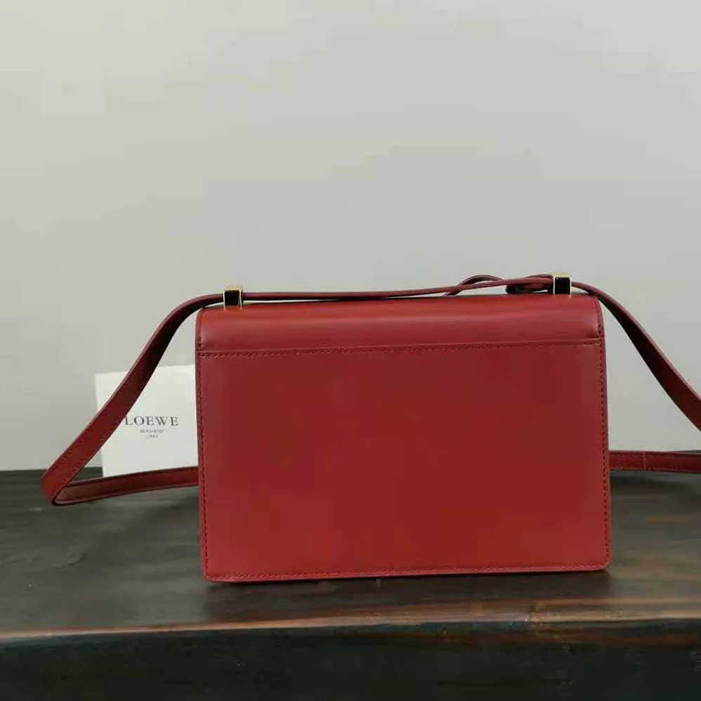 Loewe Barcelona Bag in Silk Calfskin for Women in Maroon Loewe Barcelona Bag in Silk Calfskin for Women in Maroon