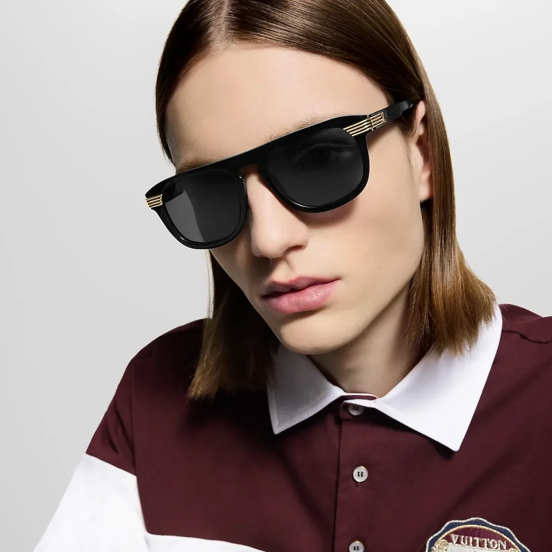 Louis Vuitton LV Slide Round Square Sunglasses Black