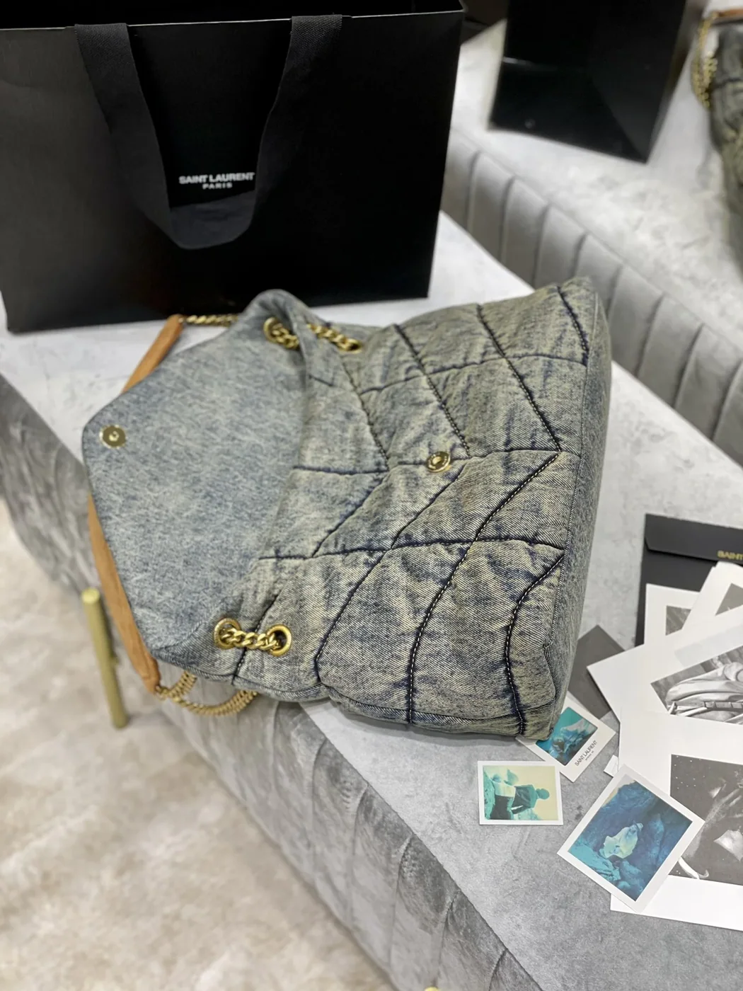 Puffer Medium Chain Bag Blue /