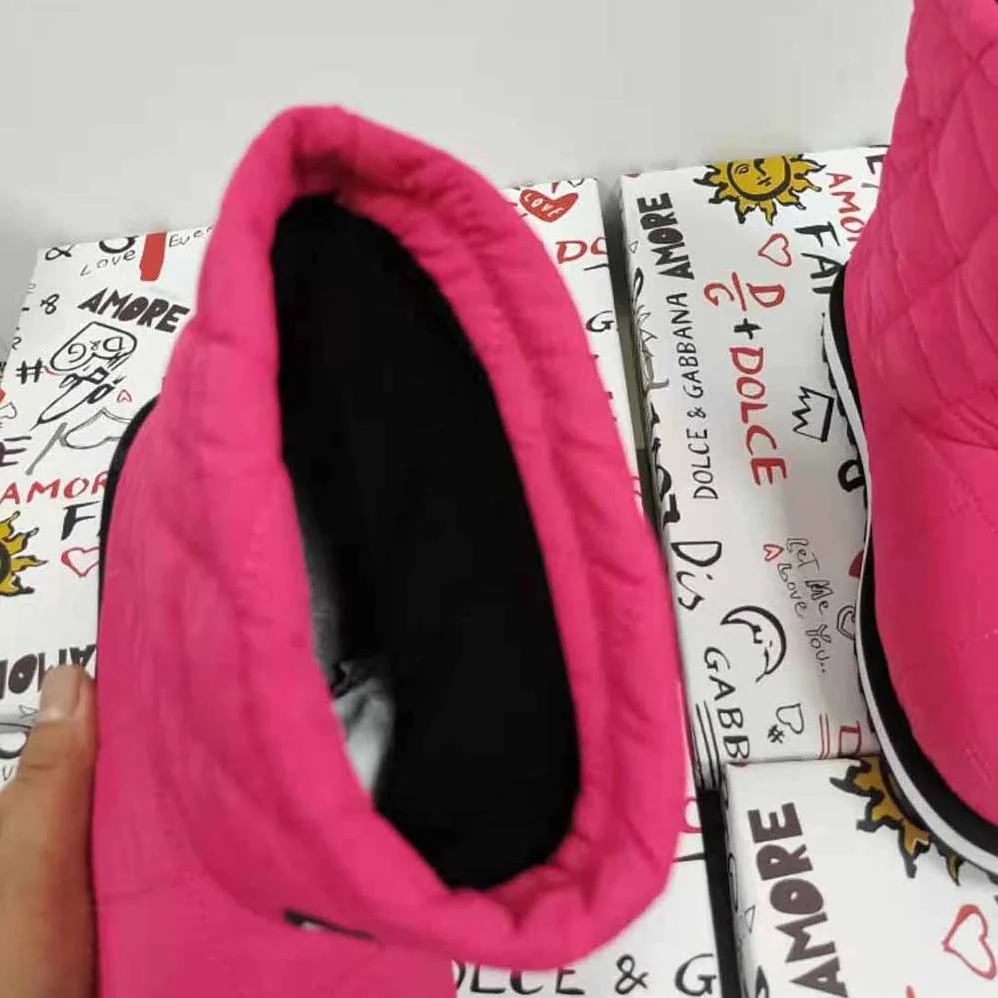 Dolce Gabbana D&G Nylon Ankle Boots with DG Logo for Women in Pink Dolce Gabbana D&G Nylon Ankle Boots with DG Logo for Women in Pink