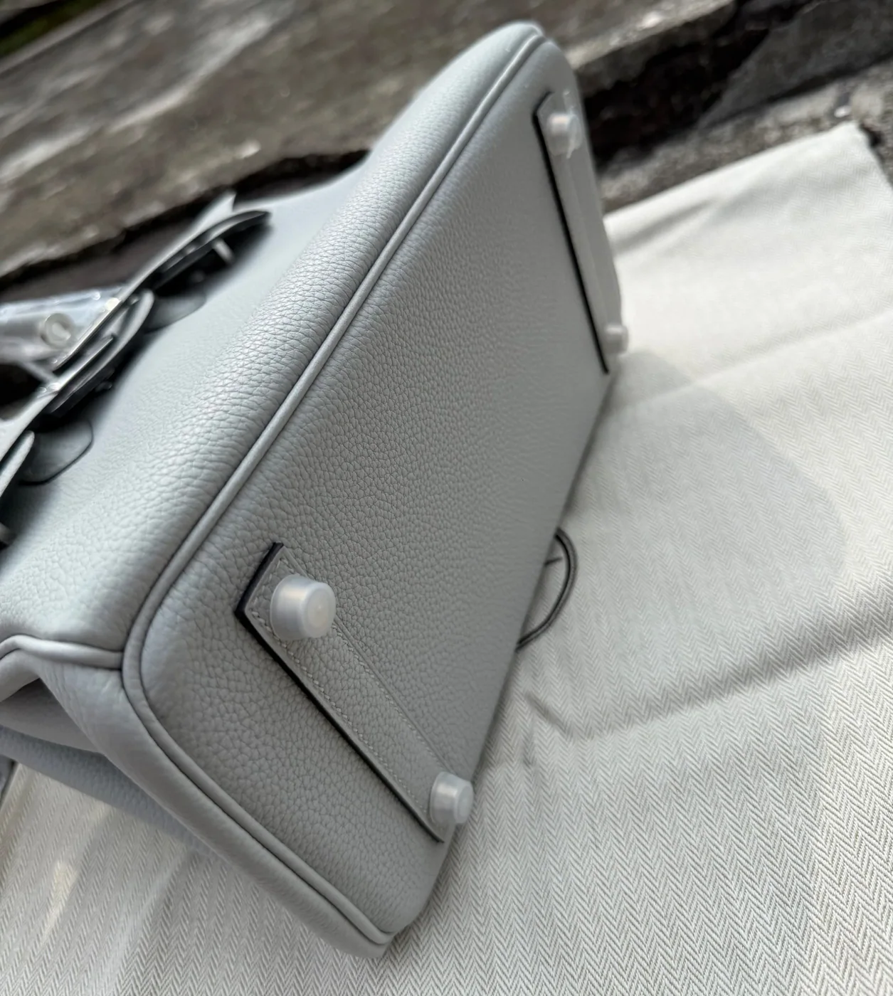 Hermes Birkin Top Handle Bag in Light Grey Silver Hardware Hermes Birkin Top Handle Bag in Light Grey Silver Hardware