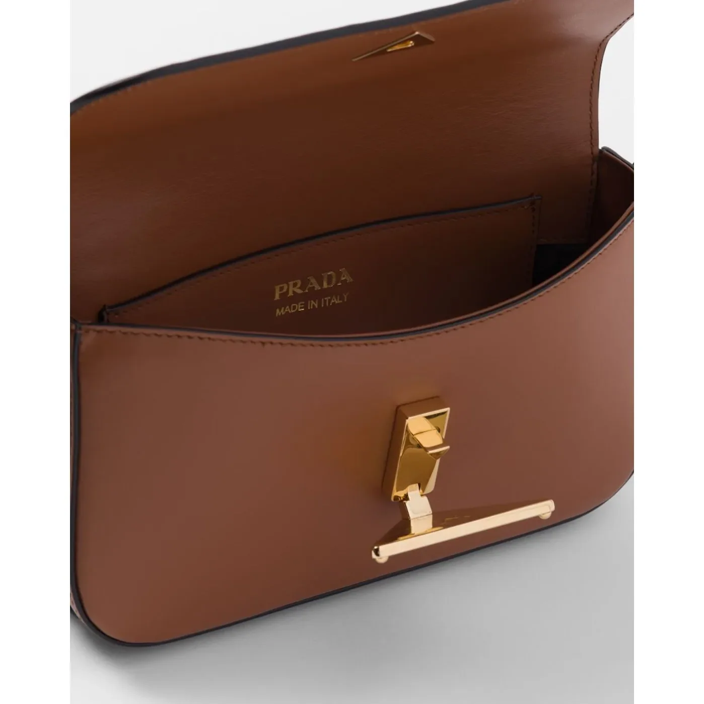 Prada Leather Shoulder Cognac Bag 1BD339_ASK_F0XUG_V_MTO- / 8 Inches