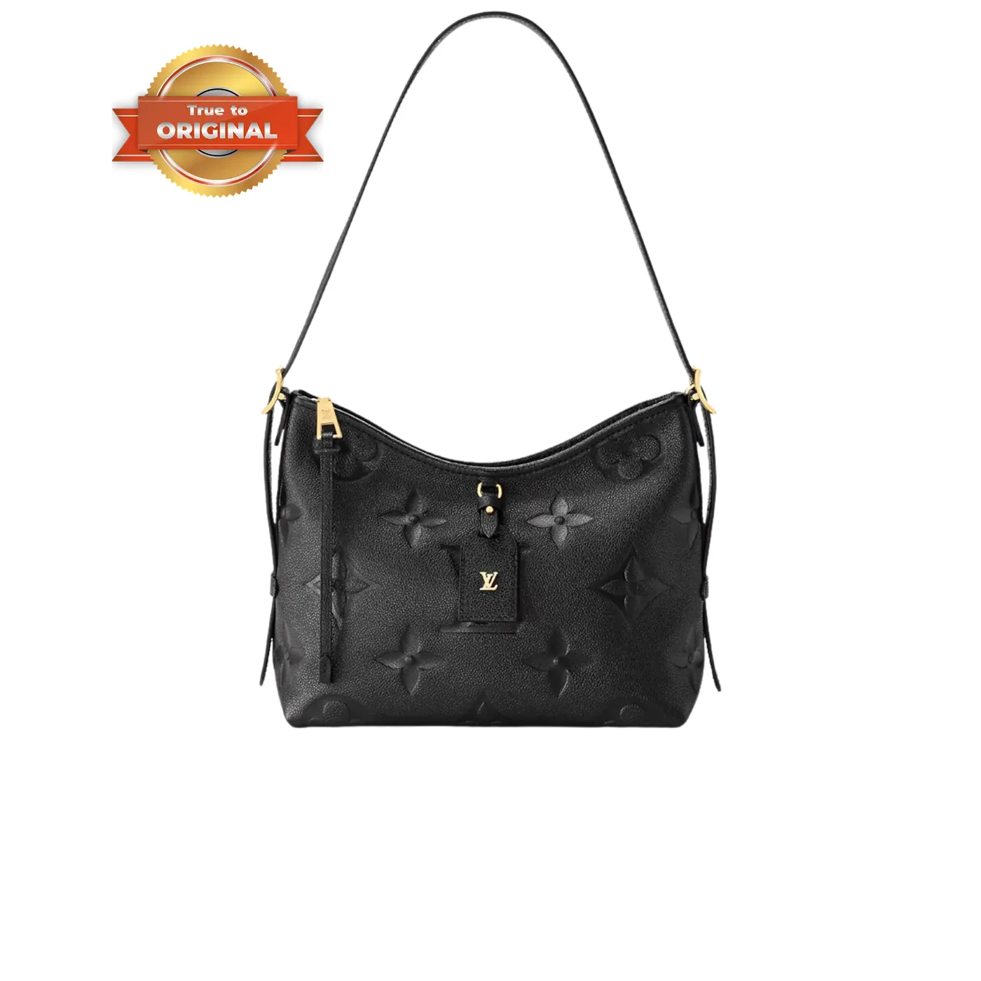 Louis Vuitton CarryAll PM Shoulder Bag in Black Gold Hardware