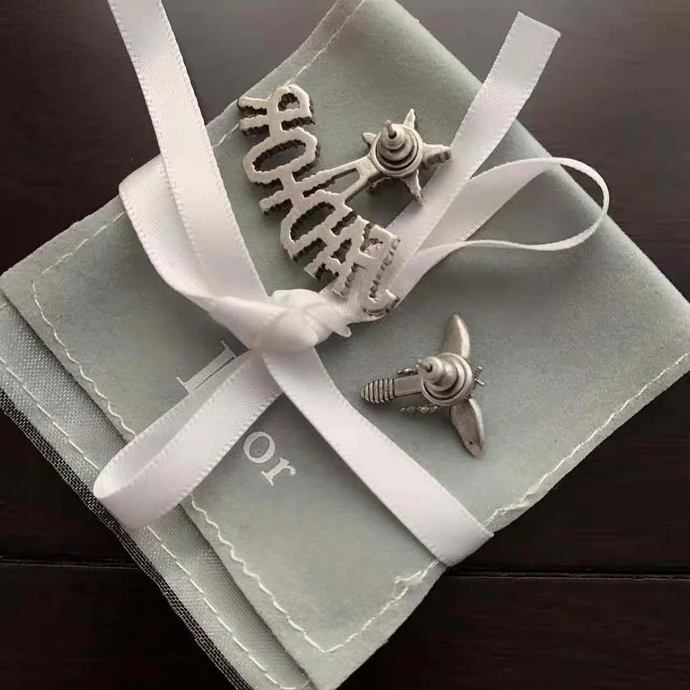 Dior J adior Earrings Antique Palladium-Finish Metal and White Crystals for Women Dior J adior Earrings Antique Palladium-Finish Metal and White Crystals for Women
