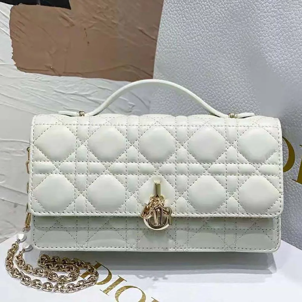 Dior Mini Miss Dior Bag White Cannage Lambskin for Women