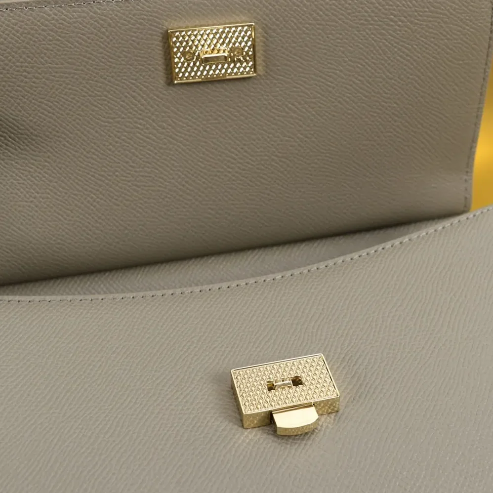 Dolce Gabbana D&G Small Sicily Handbag in Dauphine Calfskin for Women in Gray Dolce Gabbana D&G Small Sicily Handbag in Dauphine Calfskin for Women in Gray
