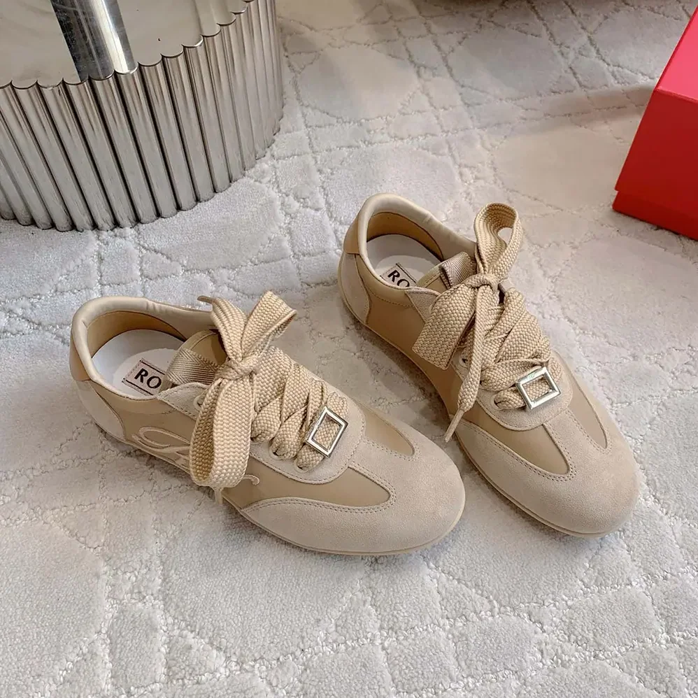 Roger Vivier Viv Low Sneakers in Suede for Women in Beige