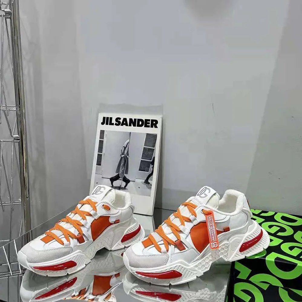 Dolce Gabbana D&G Mixed-Material Airmaster Sneakers for Unisex in Orange