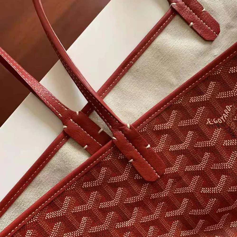 Goyard Saint Louis GM Bag in Goyardine Canvas & Chevroches Calfskin for Women in Red