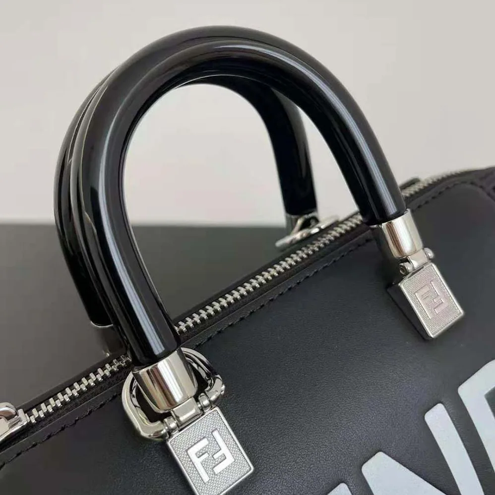 Fendi By The Way Mini Small Boston Bag in Black Leather for Women