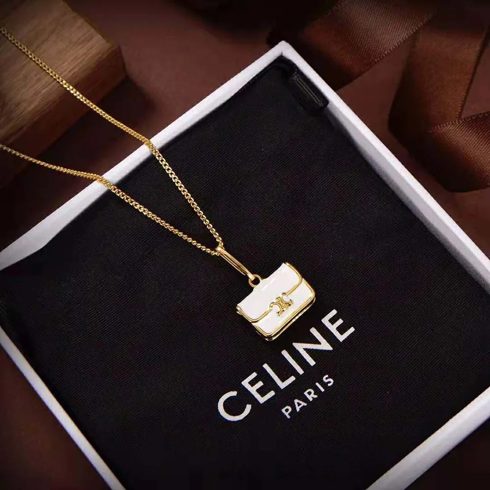 Celine Separables Triomphe Bag Pendant in Brass with Gold Finish for Women