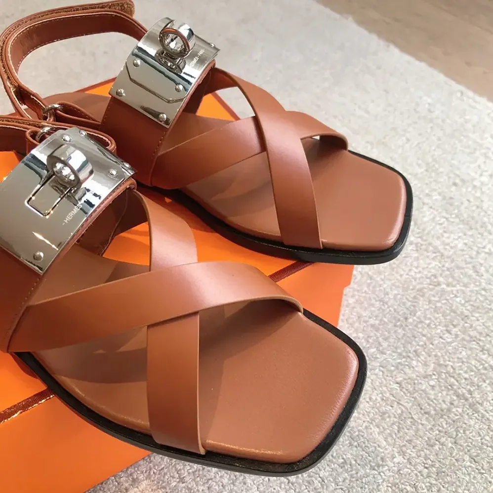 Hermes Ines Sandal-Brown H241155Z for Women