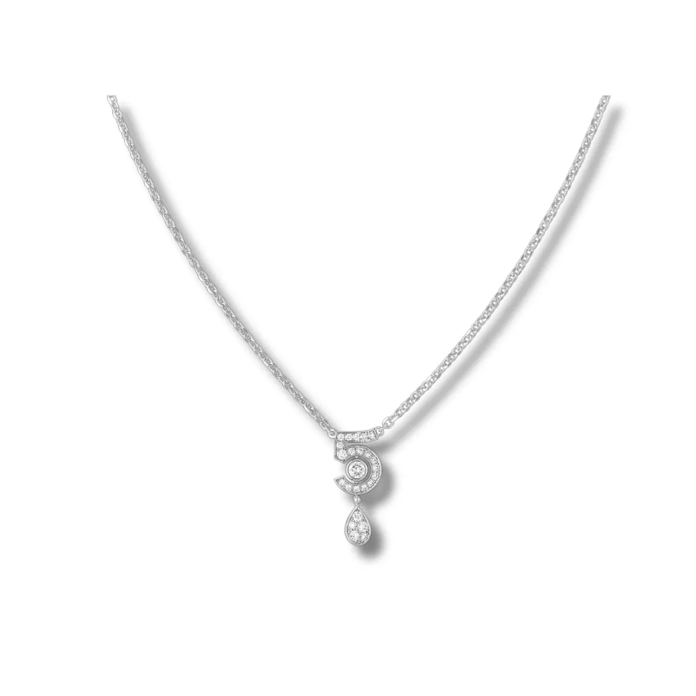 Chanel Eternal N°5 Necklace White Gold Chanel Eternal N°5 Necklace White Gold