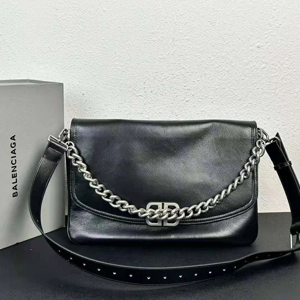 Balenciaga BB Soft Large Flap Bag in Black for Women