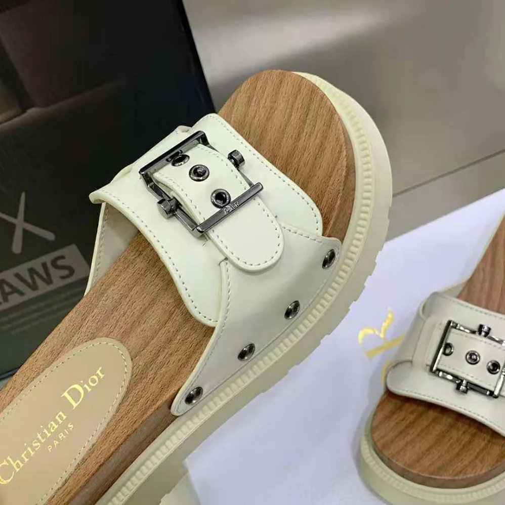 Dior Diorquake Strap Slide White Calfskin for Women Dior Diorquake Strap Slide White Calfskin for Women