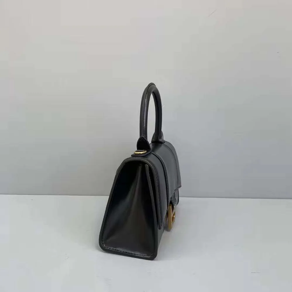 Balenciaga Hourglass Small Top Handle Bag in Black Shiny Box Calfskin for Women