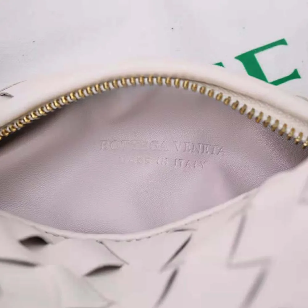 Bottega Veneta Mini Jodie in Lambskin Leather for Women in White Bottega Veneta Mini Jodie in Lambskin Leather for Women in White