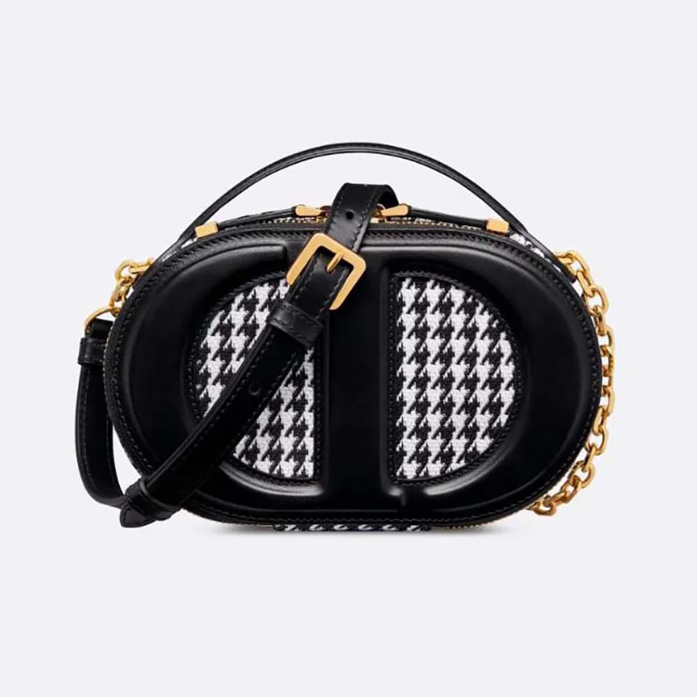 Dior CD Signature Oval Camera Bag Black CD for Women in Embossed Signature Calfskin Dior CD Signature Oval Camera Bag Black CD for Women in Embossed Signature Calfskin