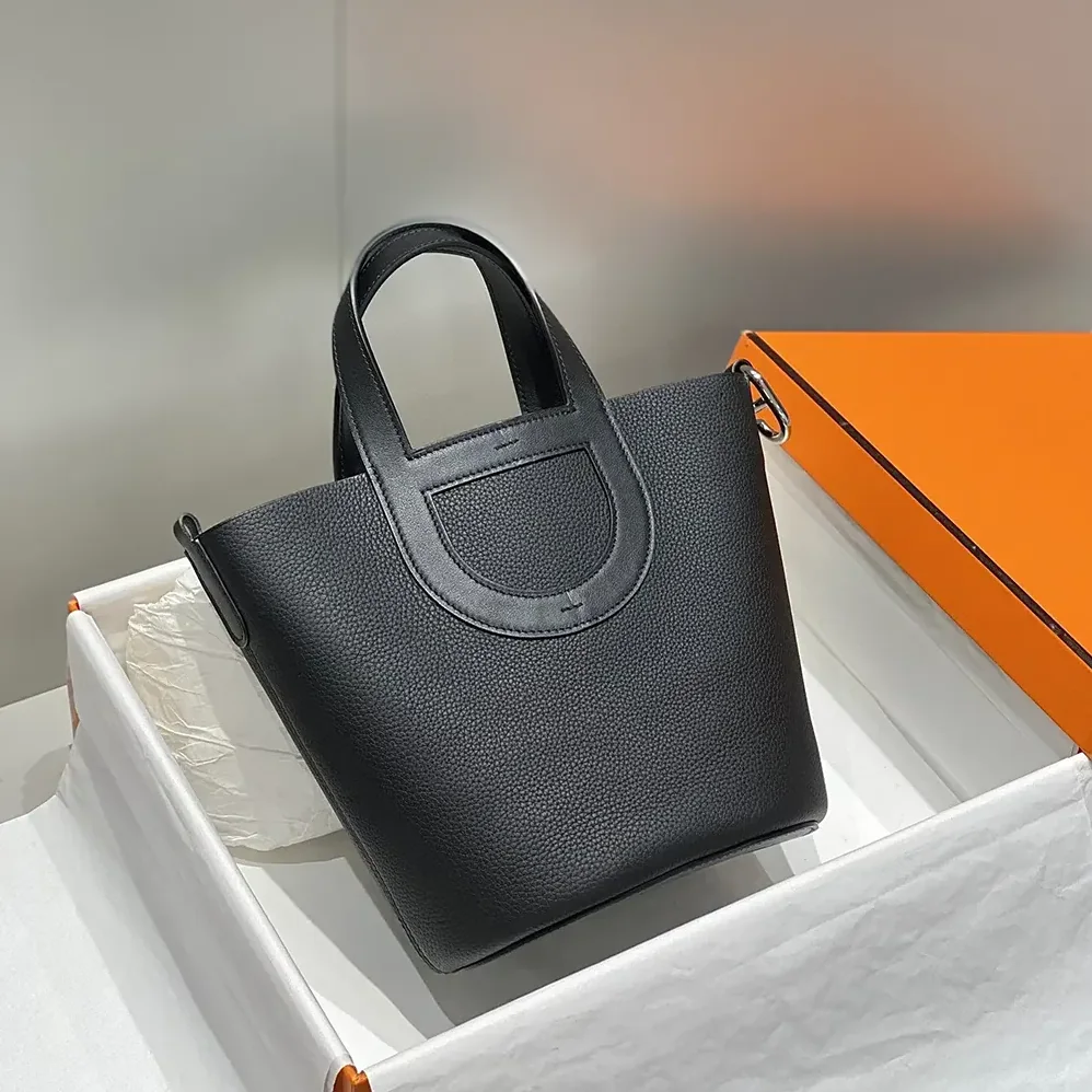 Hermes In the Loop 18 Handbag Clemence Leather for Women in Black/Silver Hermes In the Loop 18 Handbag Clemence Leather for Women in Black/Silver