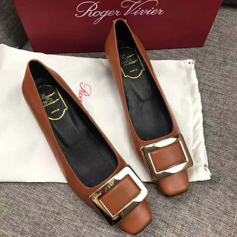 Roger Vivier Leather Belle Vivier Pumps 45mm Heel for Women in Brown Roger Vivier Leather Belle Vivier Pumps 45mm Heel for Women in Brown