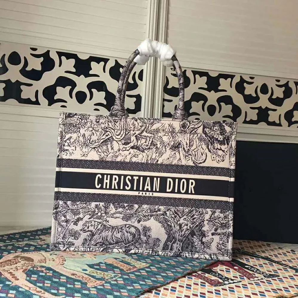 Dior Dior Book Tote Toile De Jouy Bag for Women in Navy