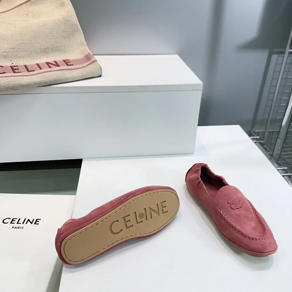 Celine Adam Loafer In Suede Calfskin for Unisex in Pink