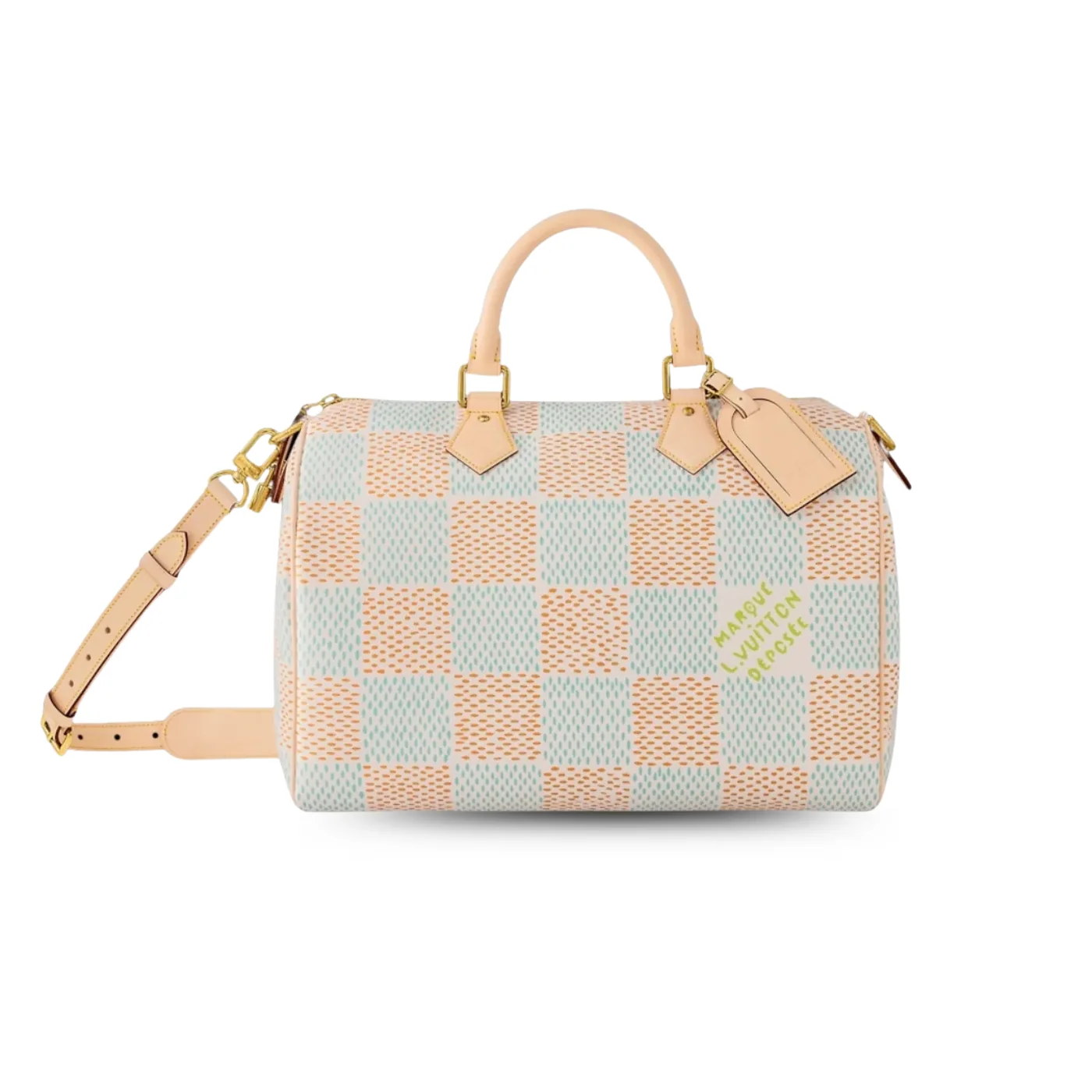 Louis Vuitton Speedy 40 Bandouliere Top Handle Bag in White Gold Hardware