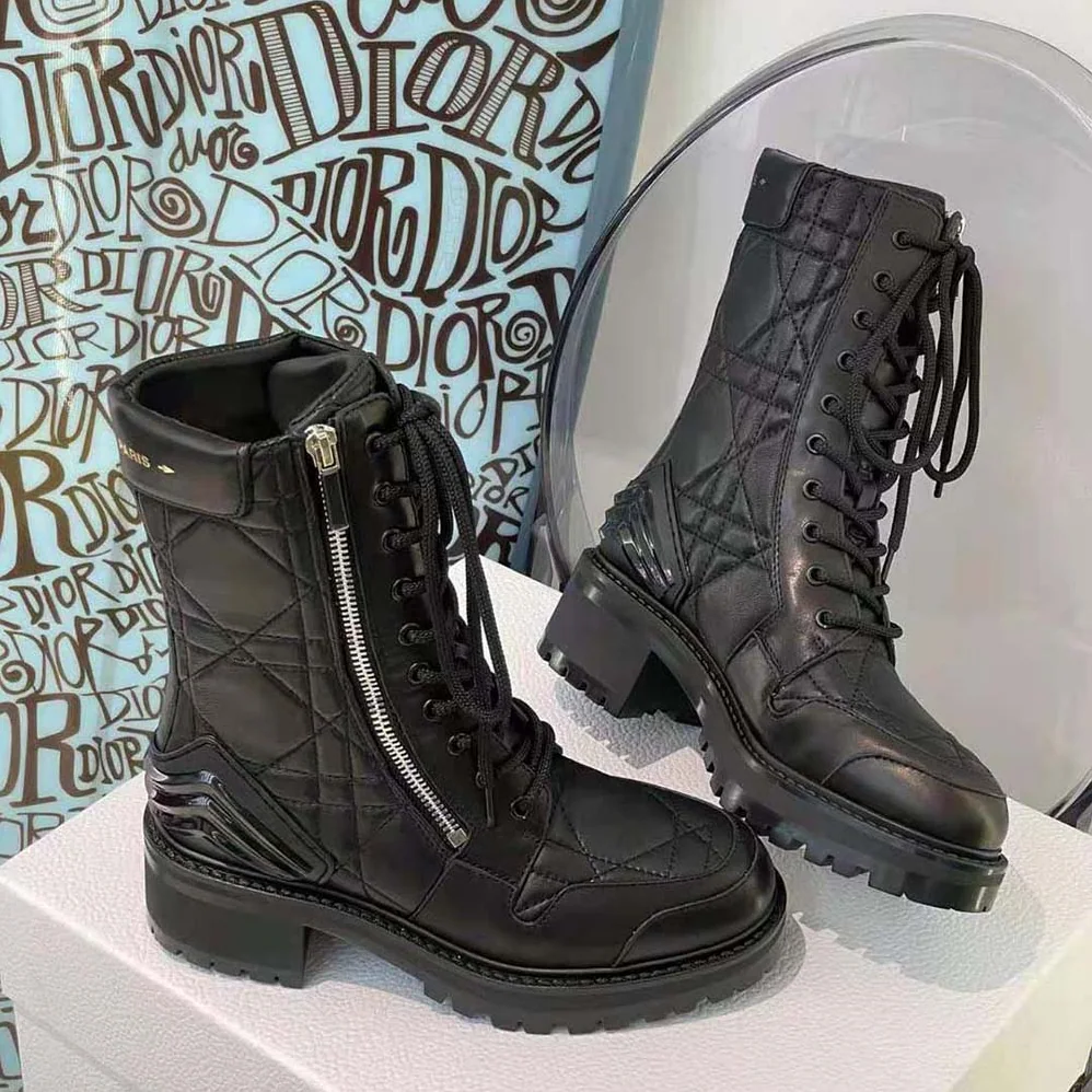 Dior D-Leader Ankle Boot Black Quilted Cannage Calfskin for Women
