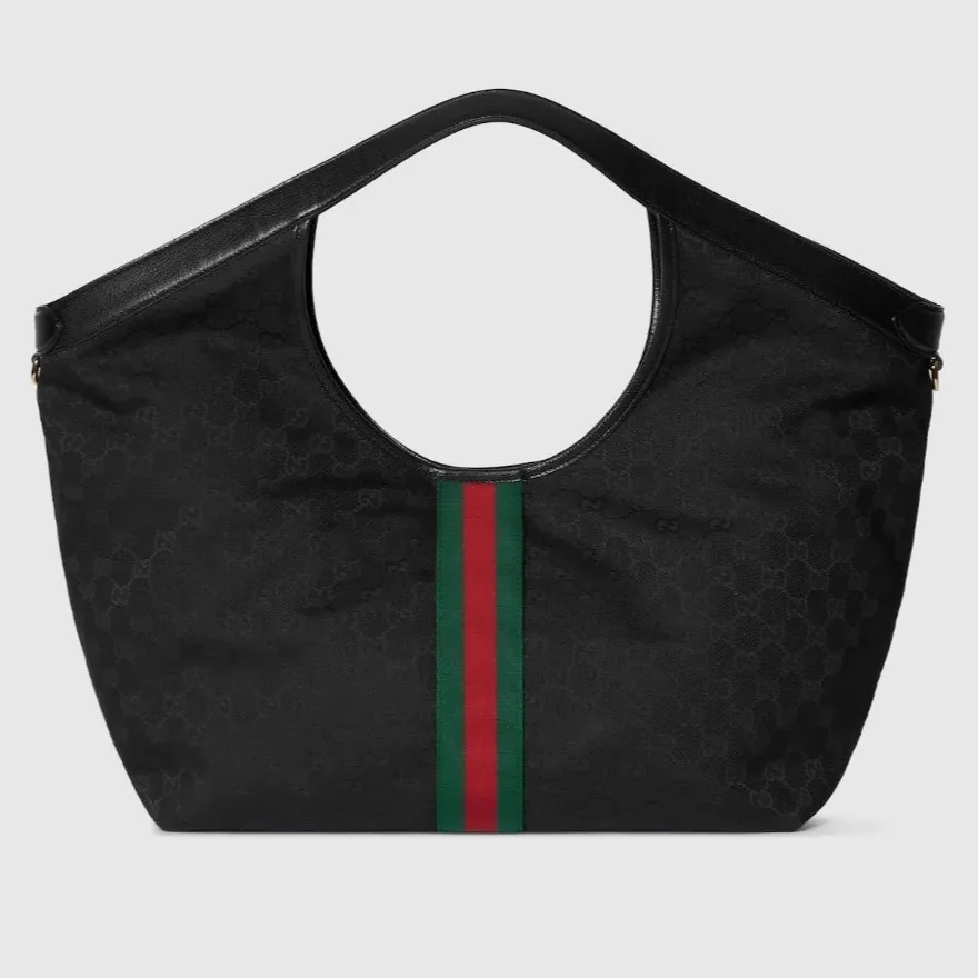 Gucci Giglio Large Tote Bag in Black Gold Hardware