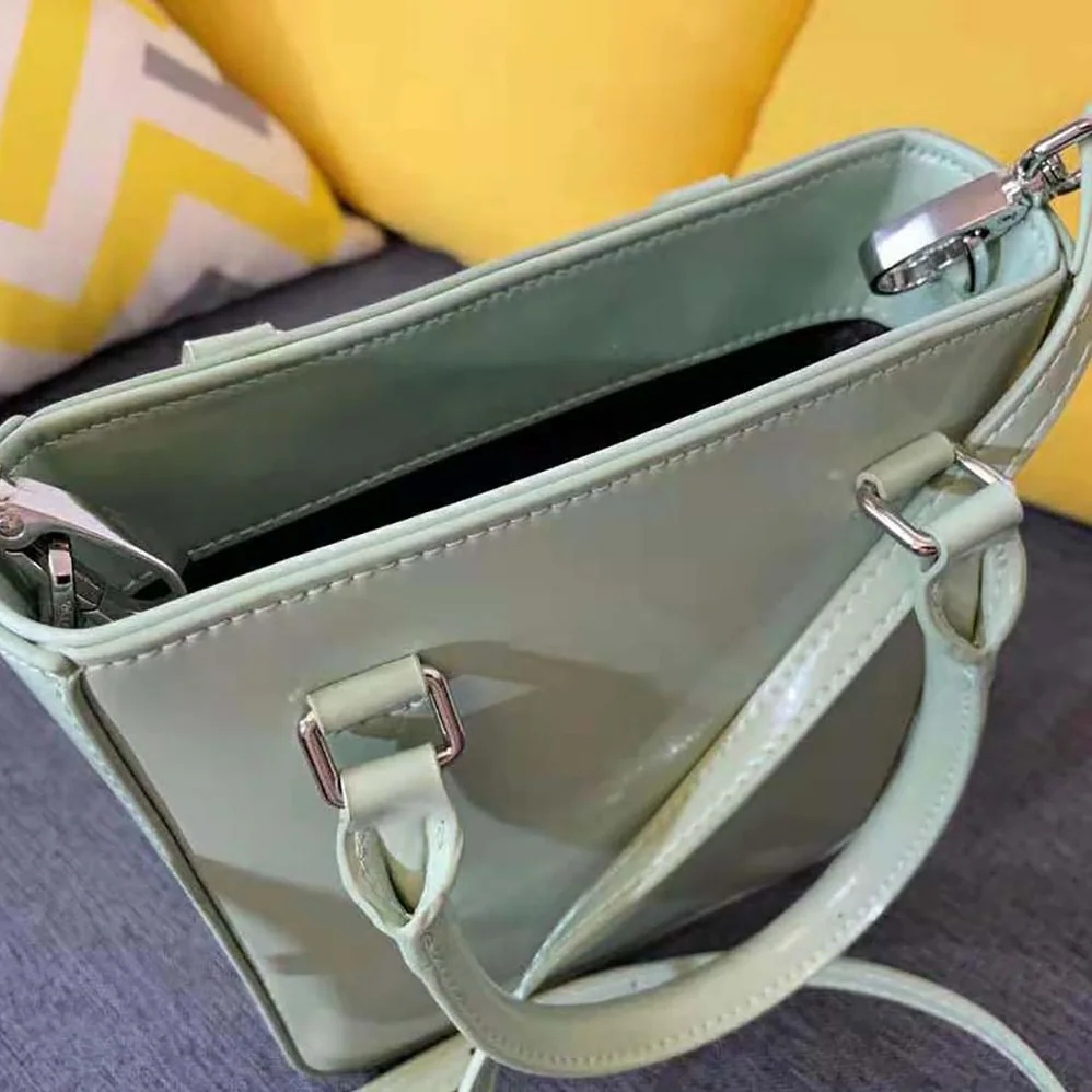 Prada Small Brushed Leather Tote for Women in Aqua Prada Small Brushed Leather Tote for Women in Aqua