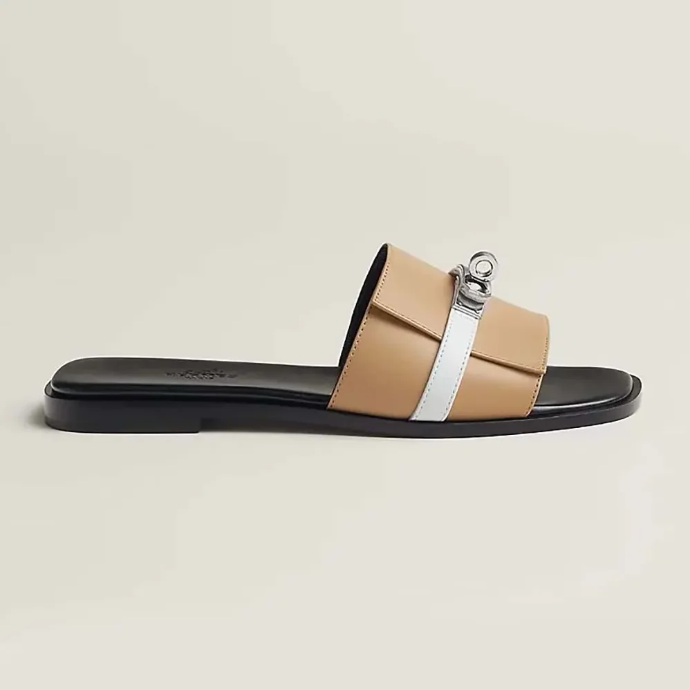 Hermes Giulia sandal for Unisex in Sandy/White Hermes Giulia sandal for Unisex in Sandy/White