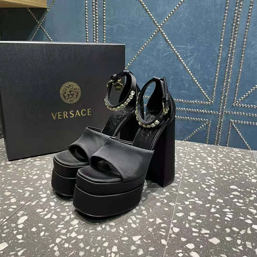 Versace Medusa Aevitas Platform Sandals for Women in Black