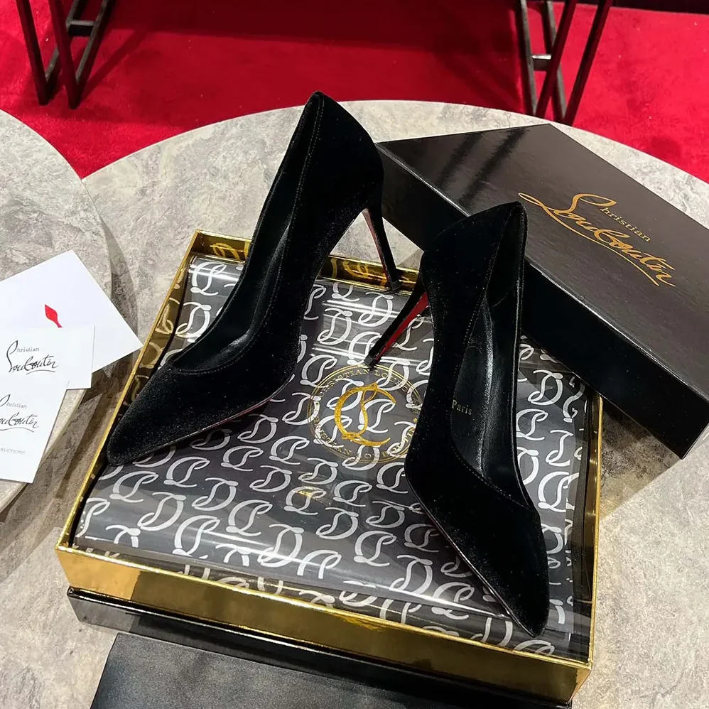 Christian Louboutin Kate 85 mm Pumps Veau Velours for Women in Black Christian Louboutin Kate 85 mm Pumps Veau Velours for Women in Black