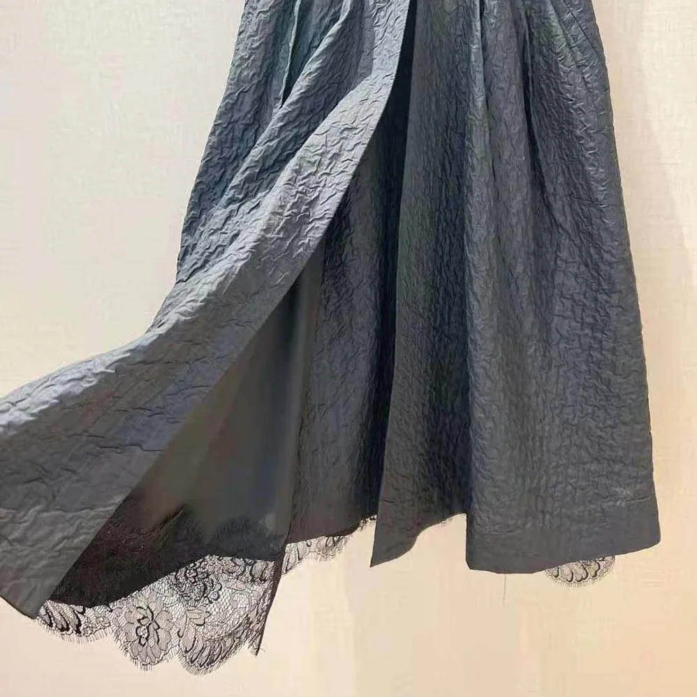 Dior Dress with Belt Black Cloqué Technical Fabric for Women