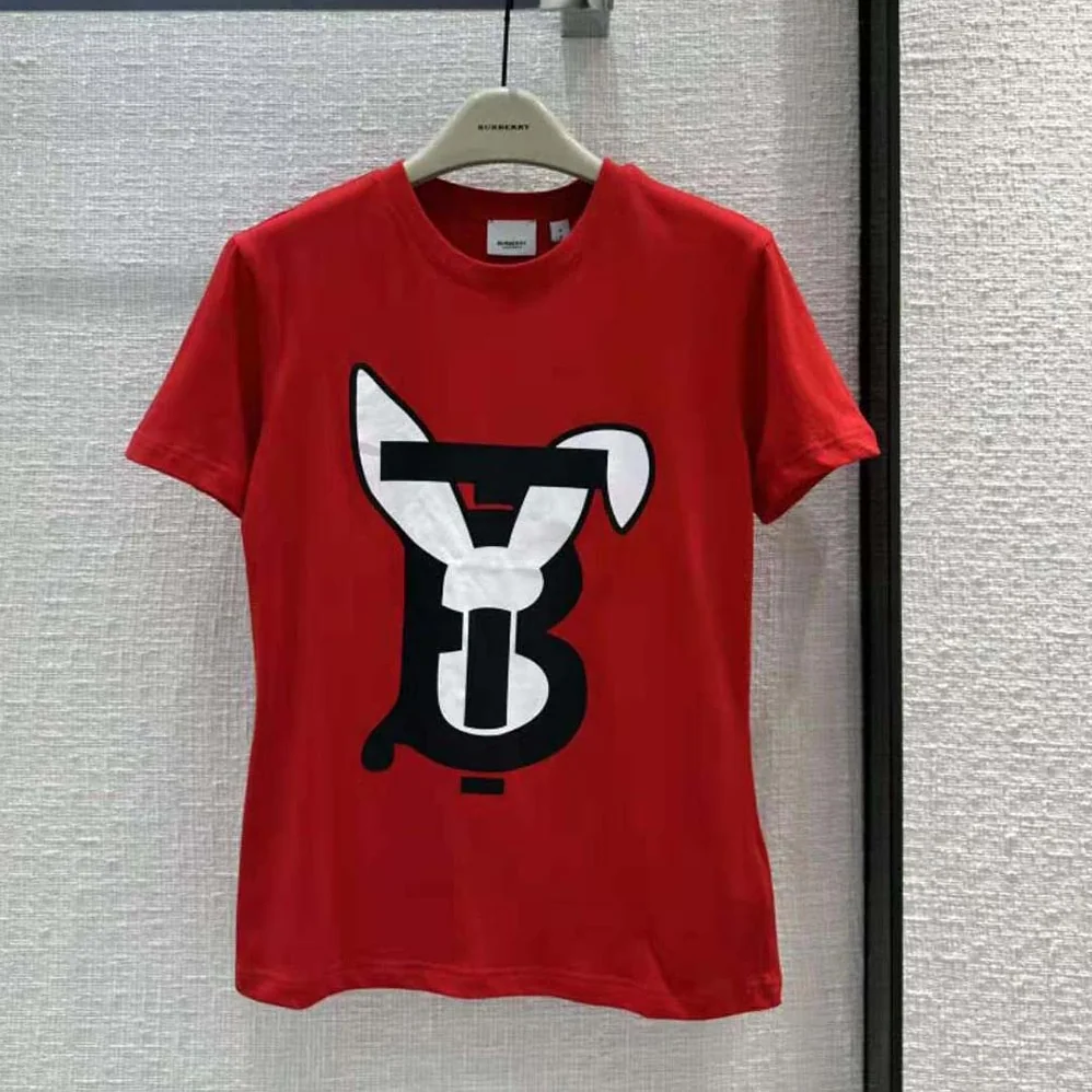 Burberry Rabbit Print Cotton Oversized T-shirt for Men in Red
