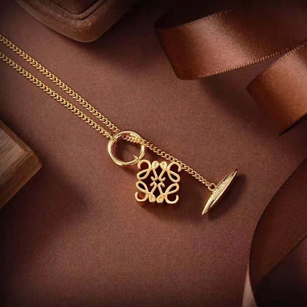 Loewe Anagram Pendant Necklace in Metal for Women Loewe Anagram Pendant Necklace in Metal for Women