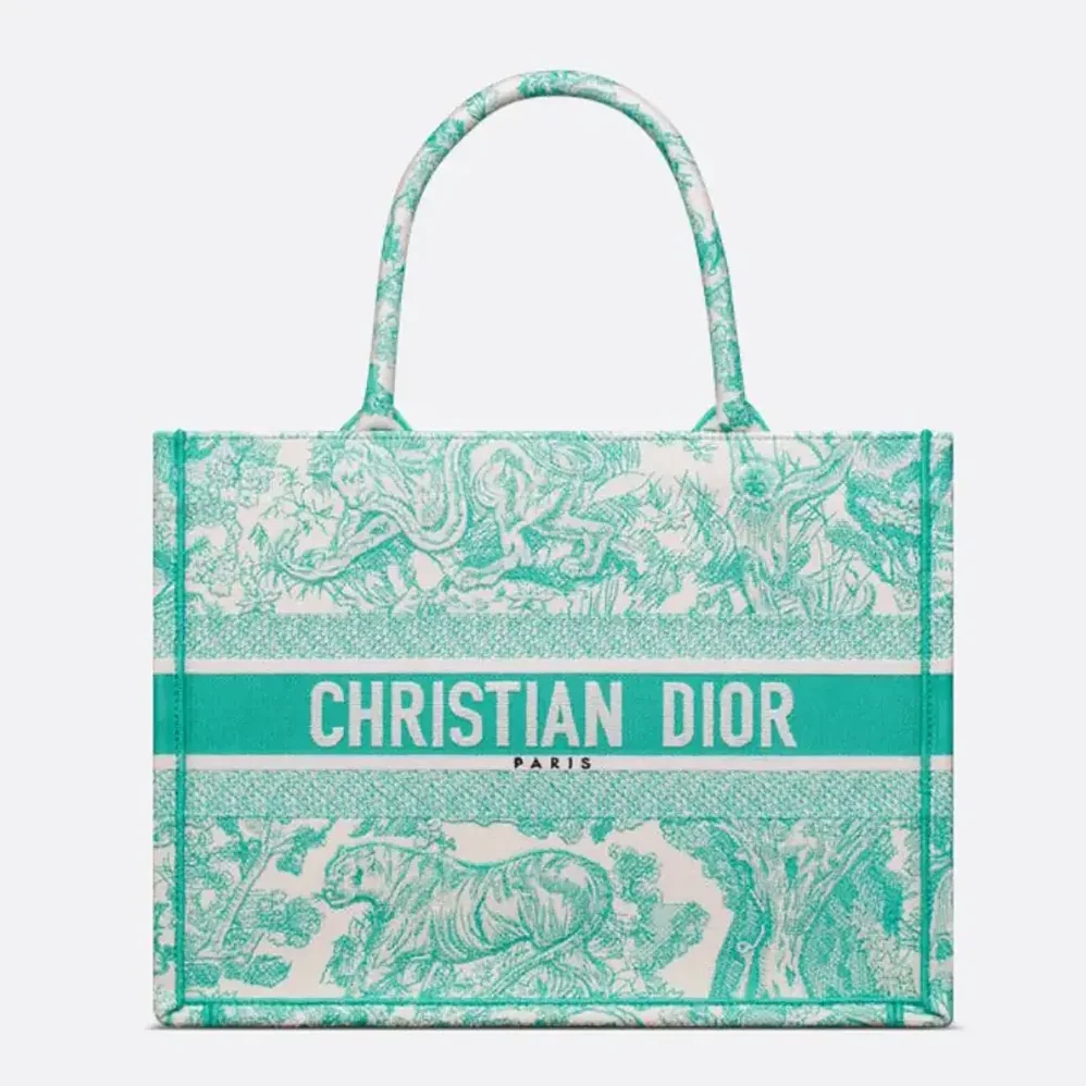 Dior Medium Dioriviera Dior Book Tote Aquamarina Toile de Jouy Embroidery for Women Dior Medium Dioriviera Dior Book Tote Aquamarina Toile de Jouy Embroidery for Women