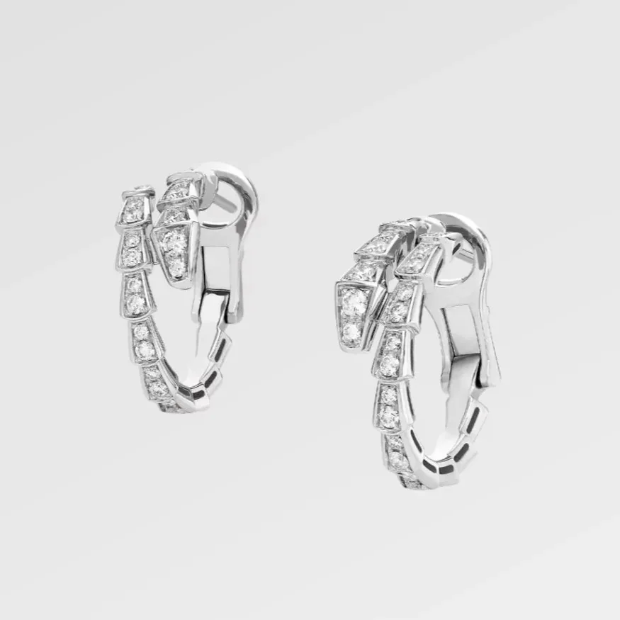 Bvlgari Serpenti Viper Earrings White Gold