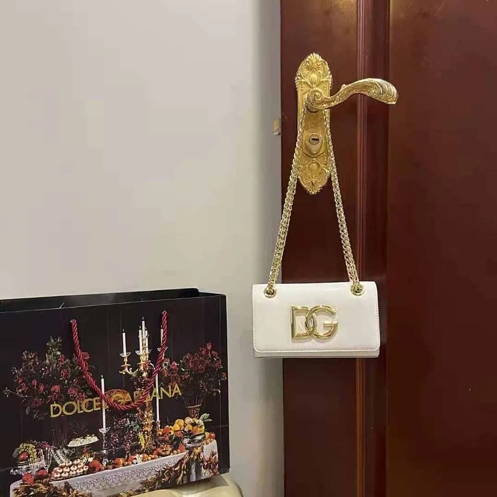 Dolce Gabbana D&G Polished Calfskin 3.5 Phone Bag for Women in White Dolce Gabbana D&G Polished Calfskin 3.5 Phone Bag for Women in White