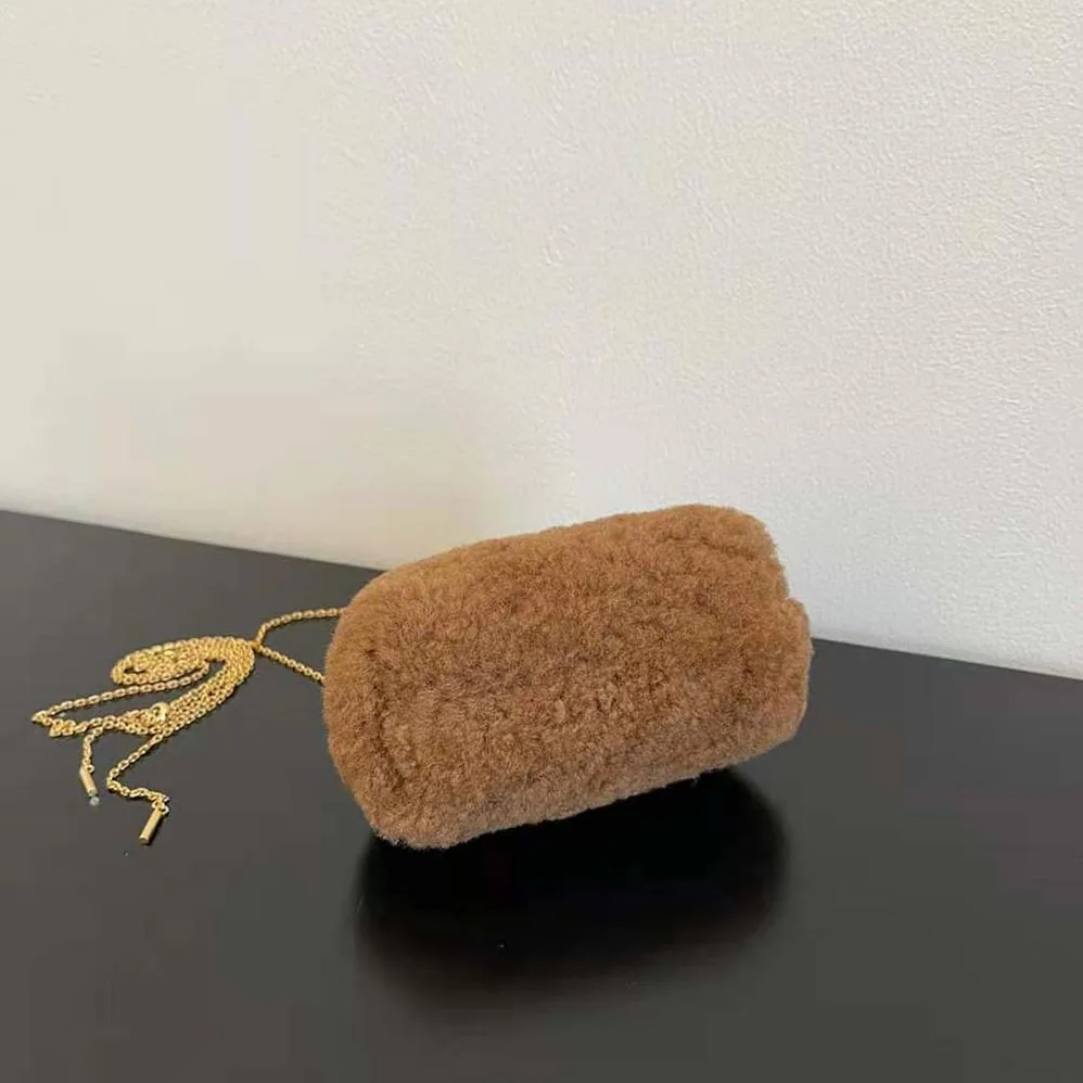 Fendi Nano Fendi First Beige Sheepskin Charm for Women Fendi Nano Fendi First Beige Sheepskin Charm for Women