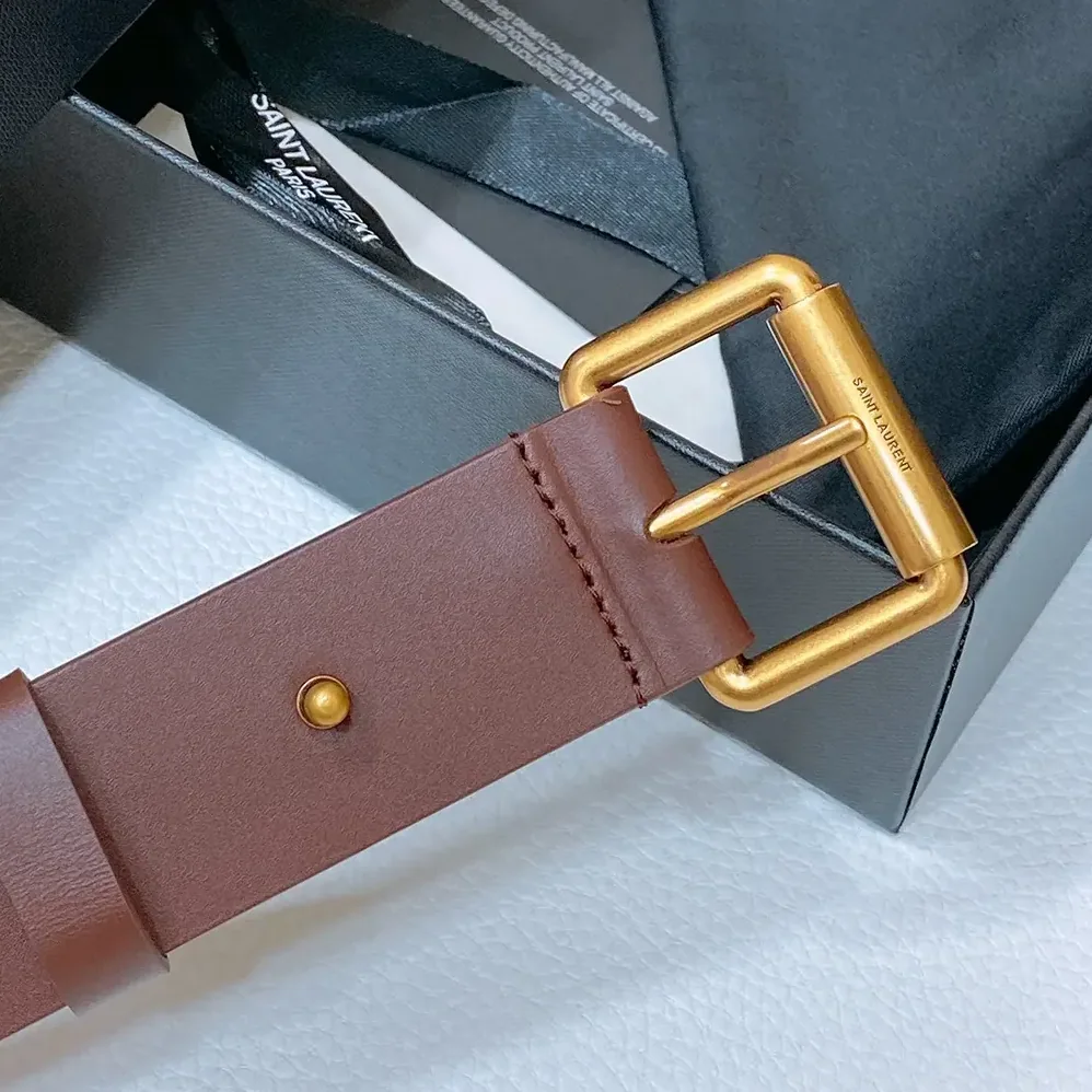 Saint Laurent YSL Motorcycle Belt in Leather for Unisex