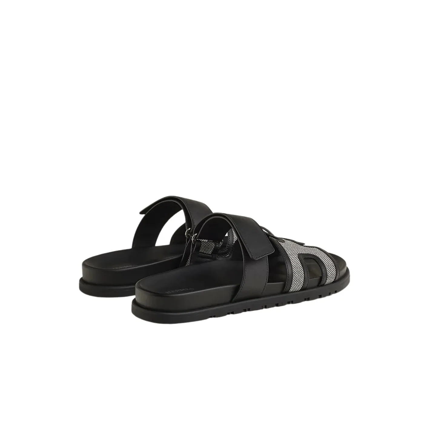 Hermes Chypre Sandals Prunoir in Noir